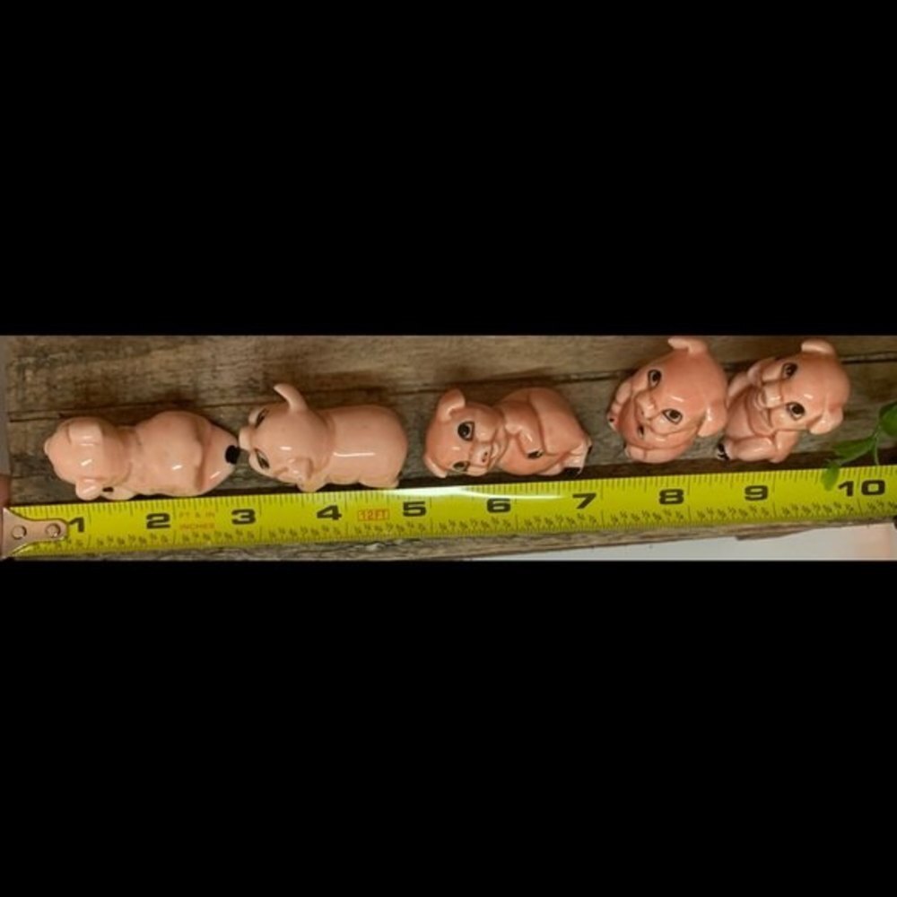 MIC Pink Pigs Mini Ceramic Vintage Figurines - Picture 15 of 16